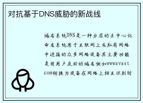 对抗基于DNS威胁的新战线 